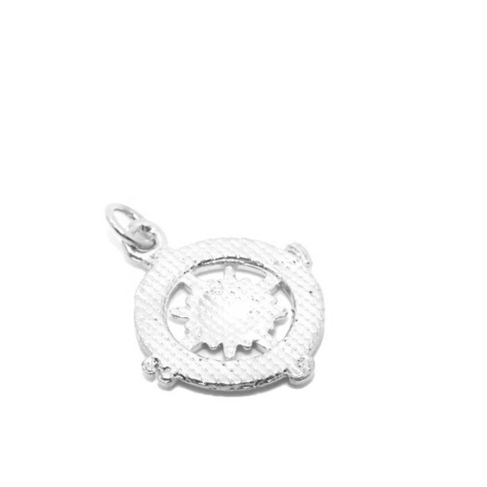 .925 Compass Sterling Silver Pendant Charm - Picture 3 of 3